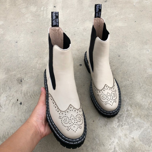 Thick-soled Martin Boots All-match Carved Female Short Boots Student Boots