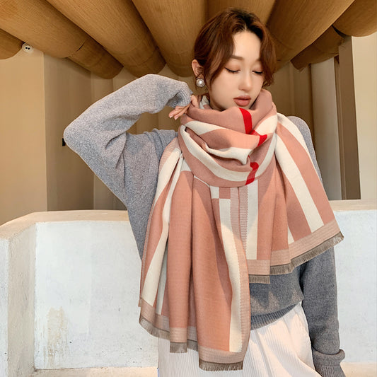 All-match Women's Winter Shawl With Warmth And Thickening