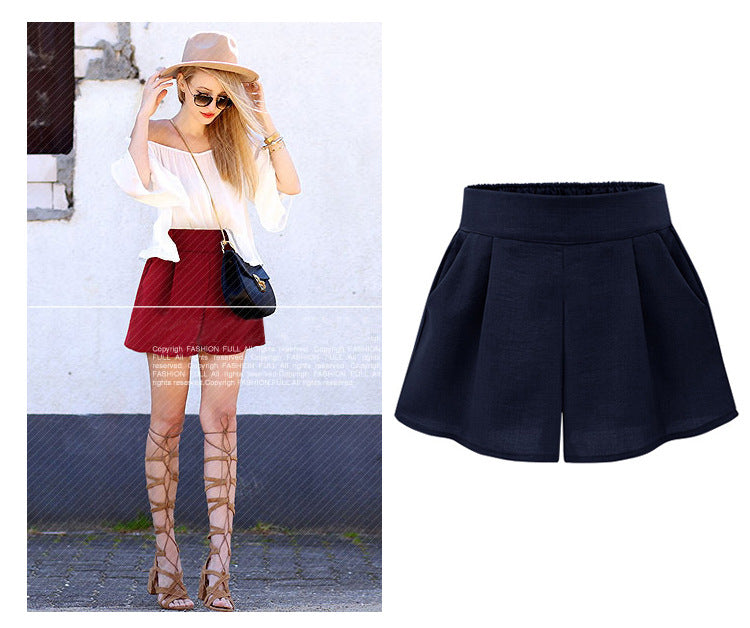 Three point high waist thin wide leg pants