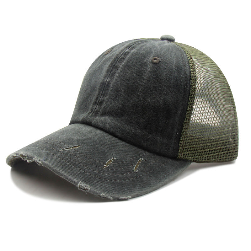 Women's Fashionable All-matching Retro Washed Peaked Cap