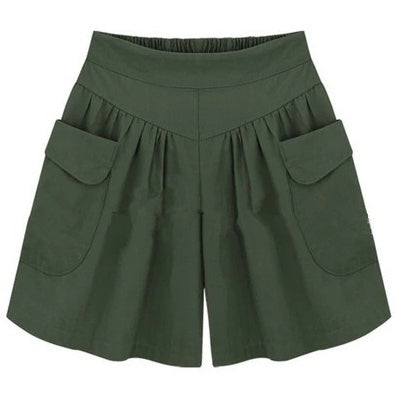 Plus fertilizer XL women's fat mm loose shorts summer casual elastic waist wide leg was thin hot pants