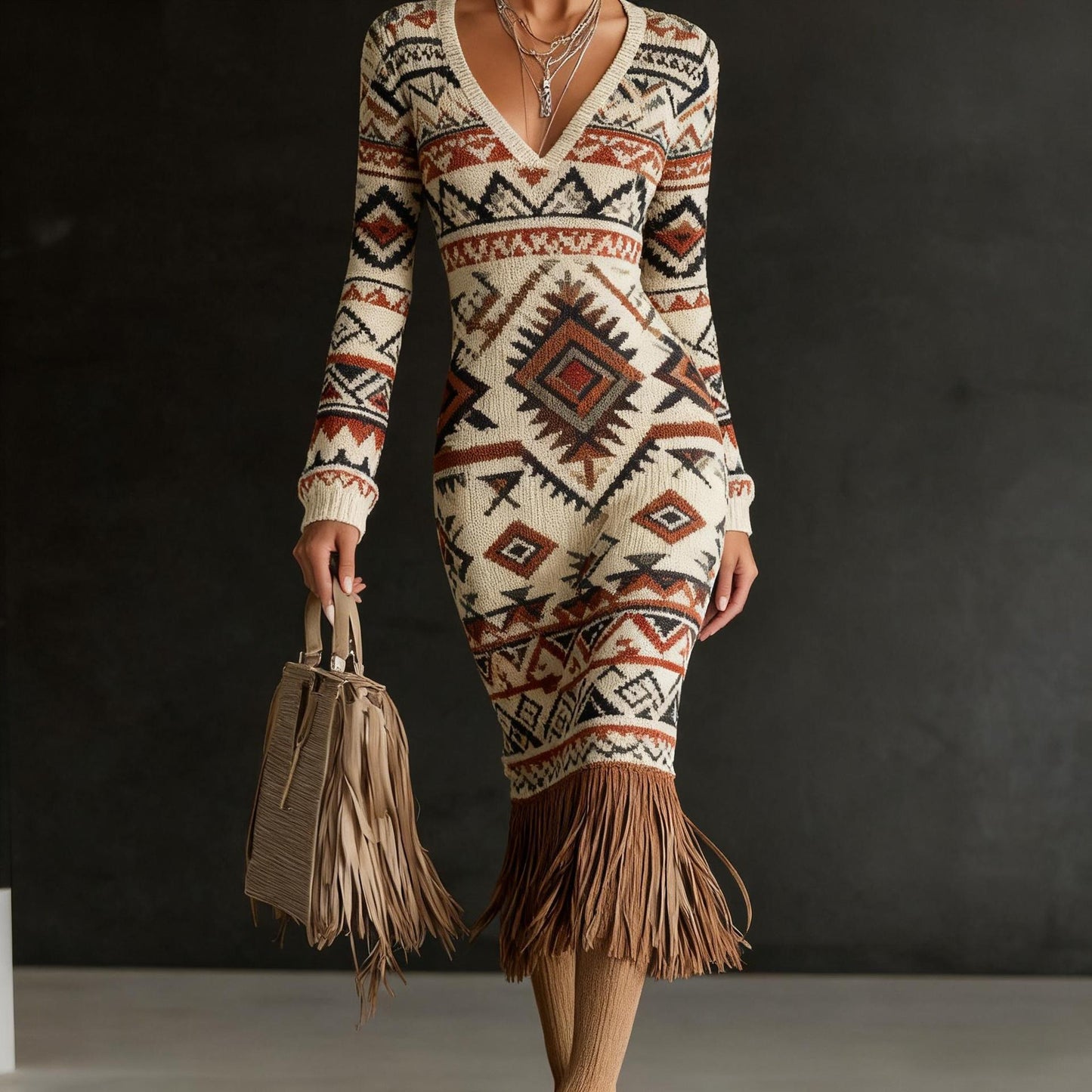 Temu Womens Knitted Sweater Dress Creative