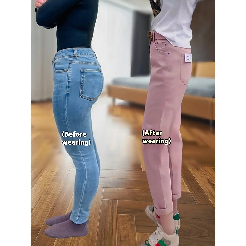 Haremjeans i ren farve, løs pasform, til store kvinder, der matcher alt