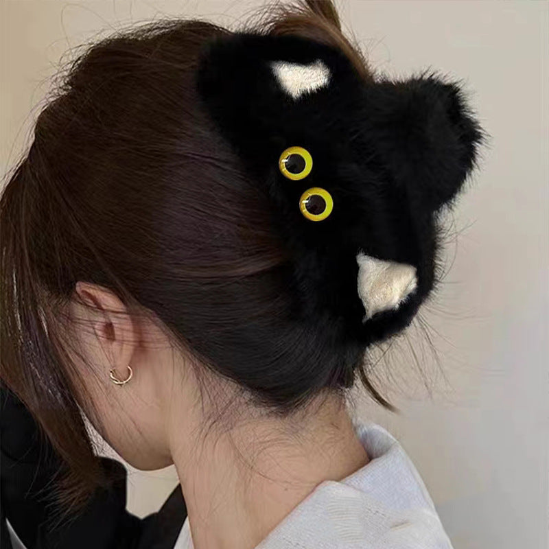 Kitten Plush Grip Female Large Shark Barrettes