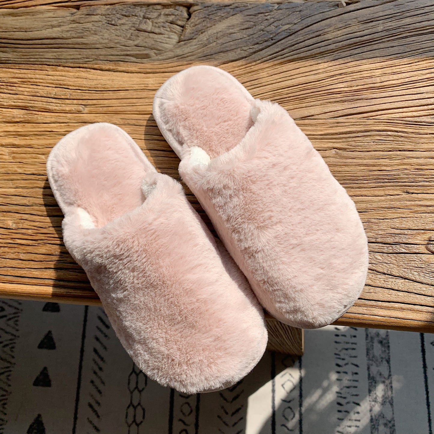 Winter indoor pure color cotton slippers