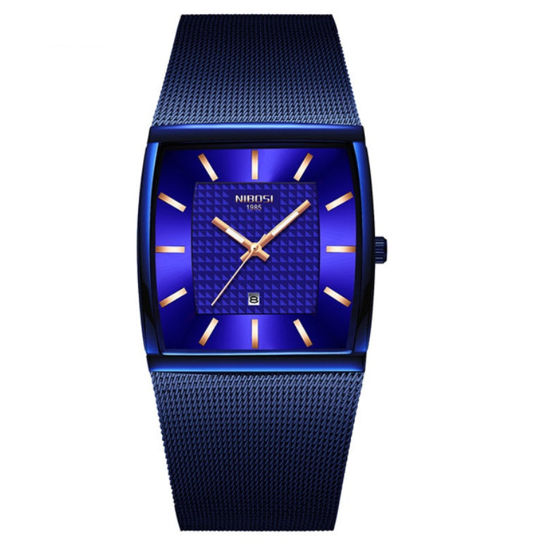 Casual square personality mesh belt watch