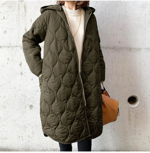 Women's Asymmetric Diamond Check Cotton Jacket