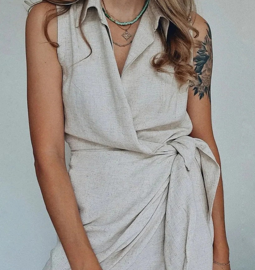 Summer Professional Suit-collar Dress For Europe And The US