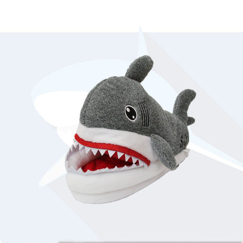 Bag heel plush shark slippers