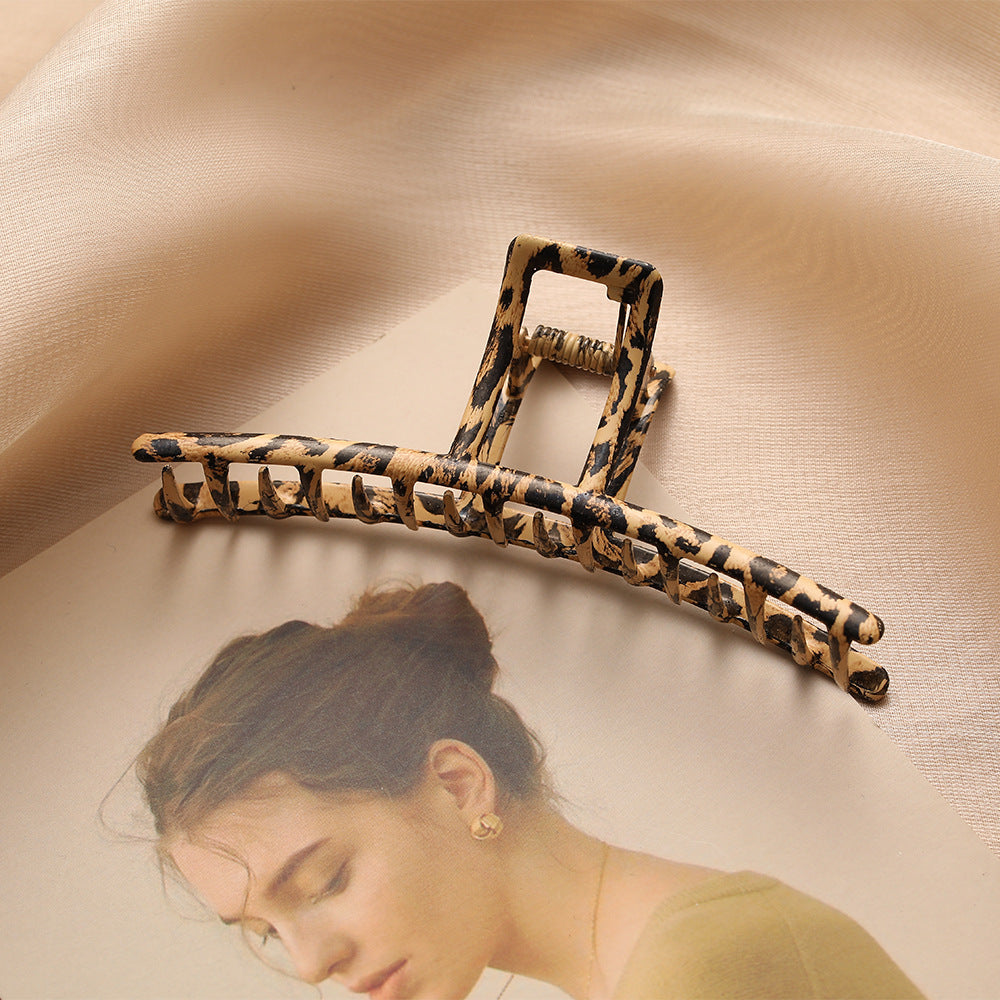 Leopard Metallic Shark Hairpin Female