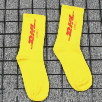 Popularlogo hip-hop long tube cotton socks