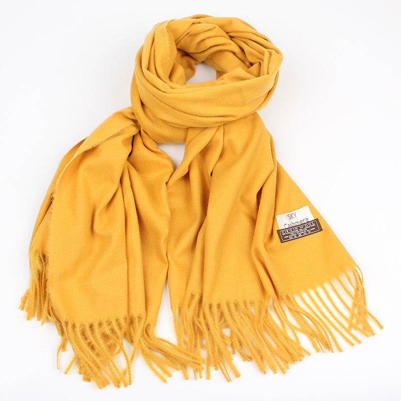 Solid color faux cashmere scarf for warmth