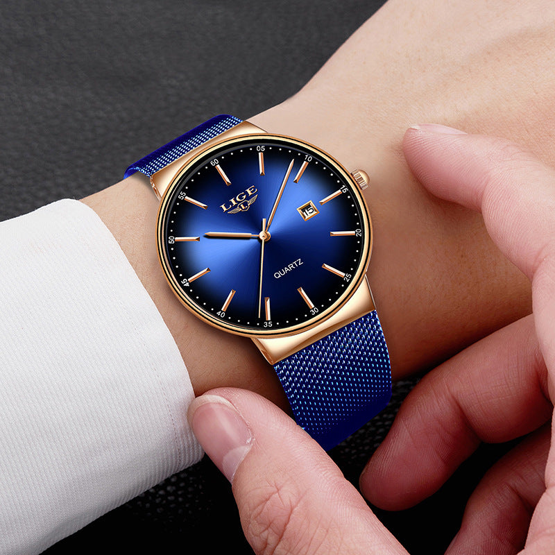 Waterproof multifunctional mesh strap watch