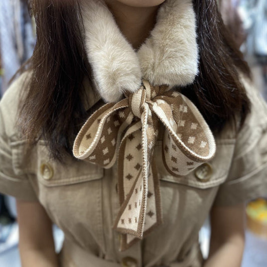 Women's winter warm cross-lace plush scarf