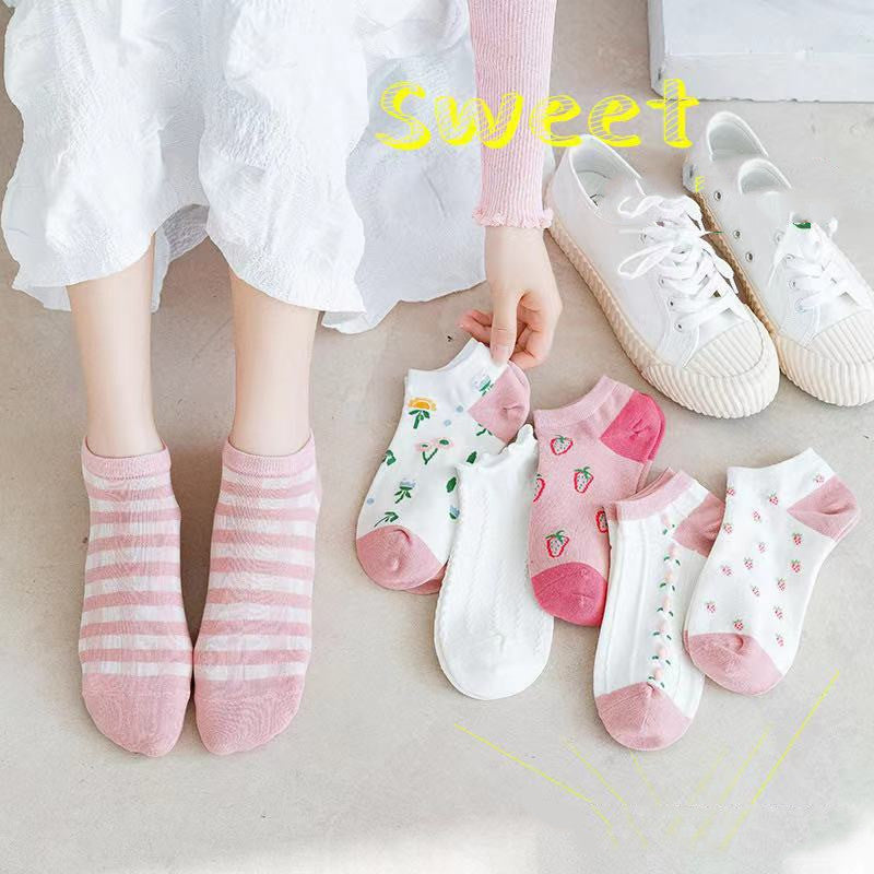 Summer Thin Shallow Mouth Boat Socks Ladies Cotton Socks