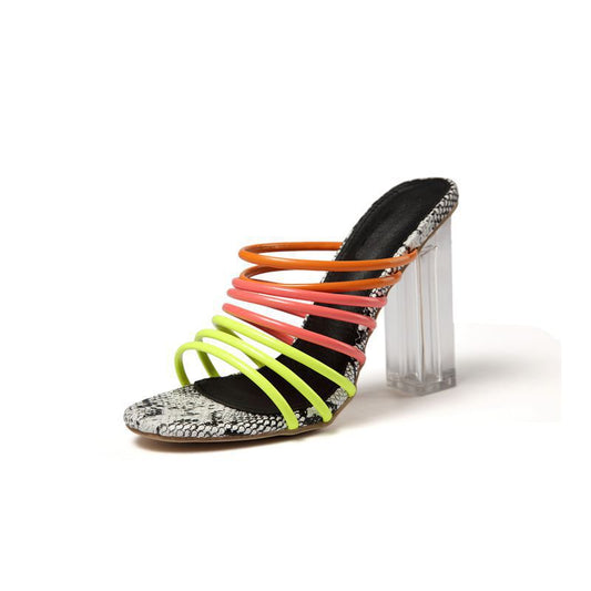 Colored slip-on glass shoes