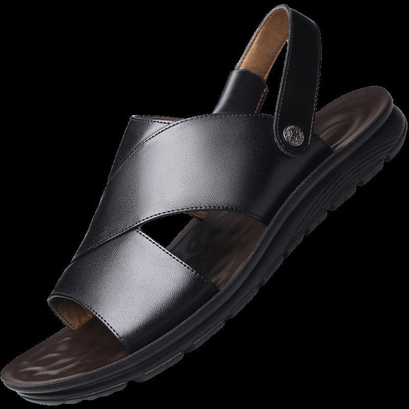 Men's leather men's beach shoes