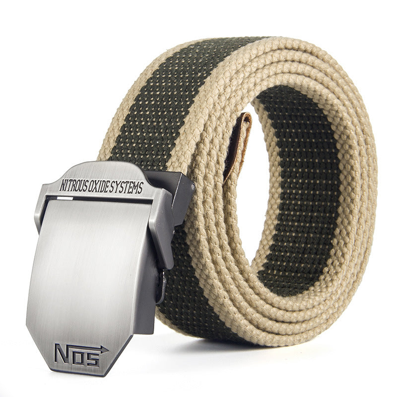 Thickened Outdoor Canvas Men's Leather  Casual Belt