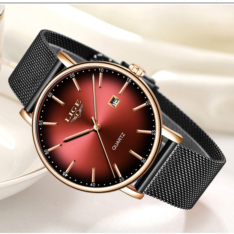 Waterproof multifunctional mesh strap watch