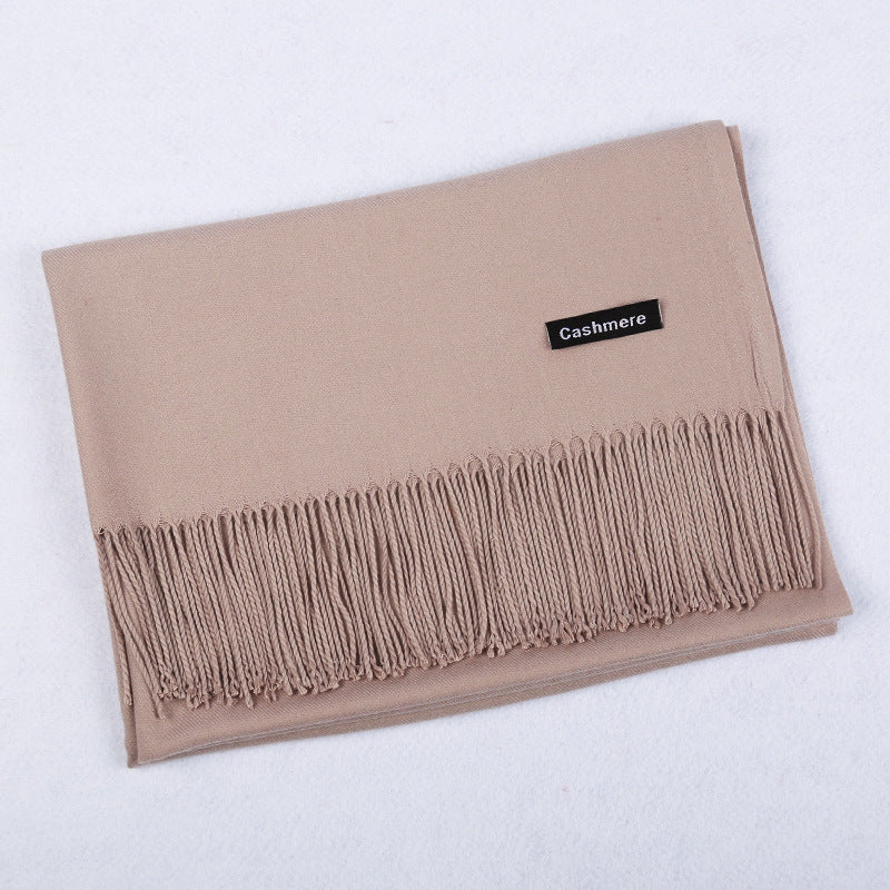 Solid Color Artificial Cashmere Scarf Female 220g Warm Shawl
