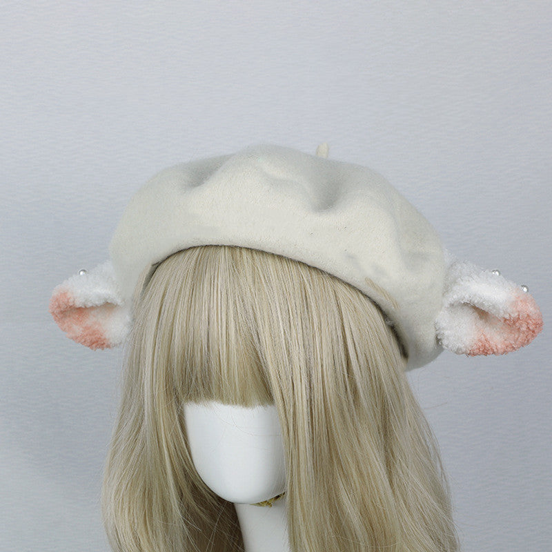 Women's Fashion Cute Plush Sheep Ear Beret