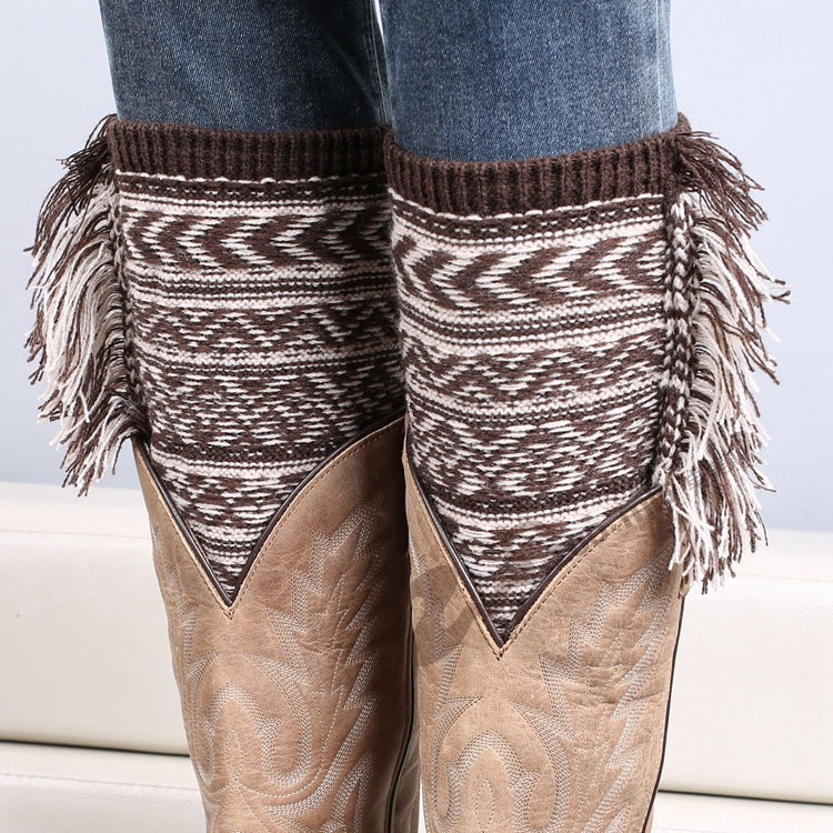 Knitted Boots For Christmas Jacquard To Keep Warm