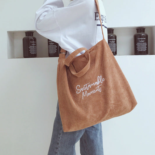 Retro college style shoulder bag