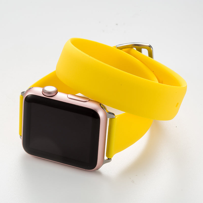 Double Circle Silicone Solid Color Iwatch Strap