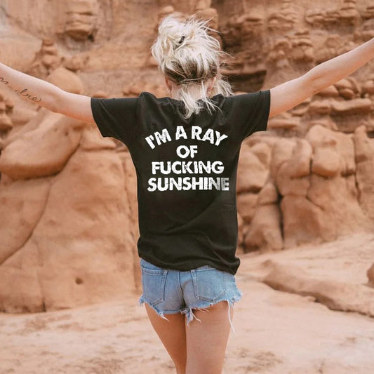 T-shirt til kvinder med bogstavprint til sommer