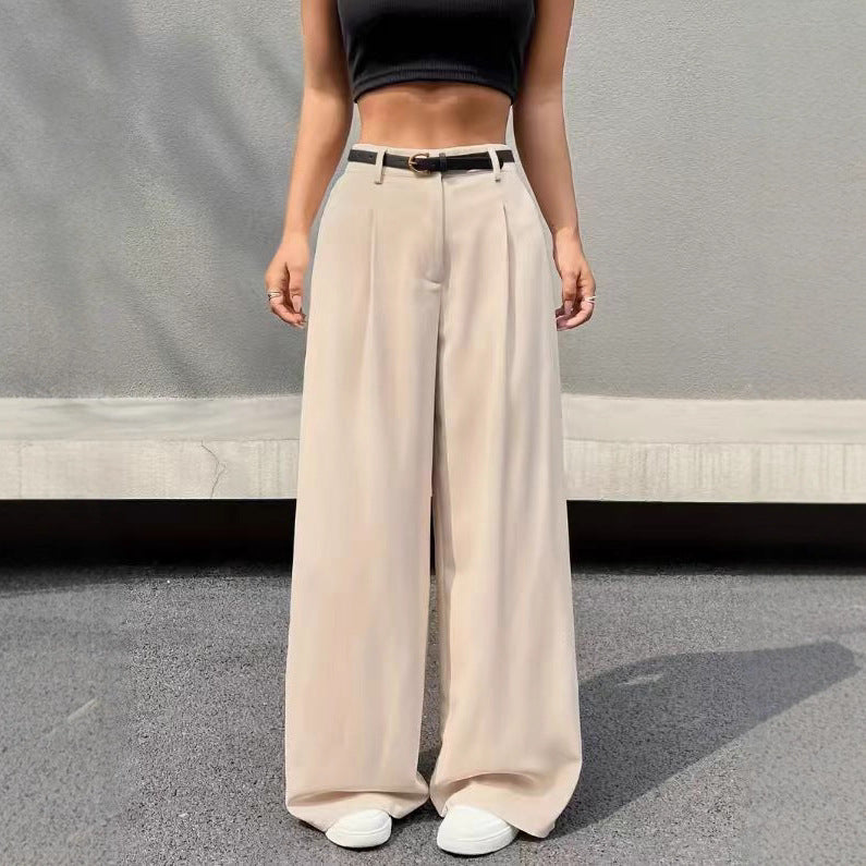 Wide-leg Pants That Can Be Paired With A Belt