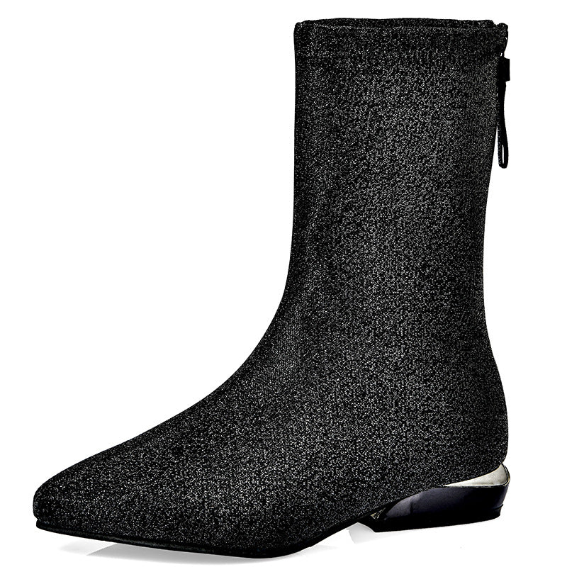 Round Toe Thick Heel Slim Fashion Women's Boots