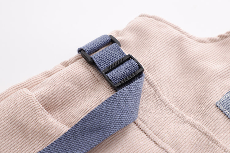 Corduroy Overalls Loose High Waist Straight Sweet