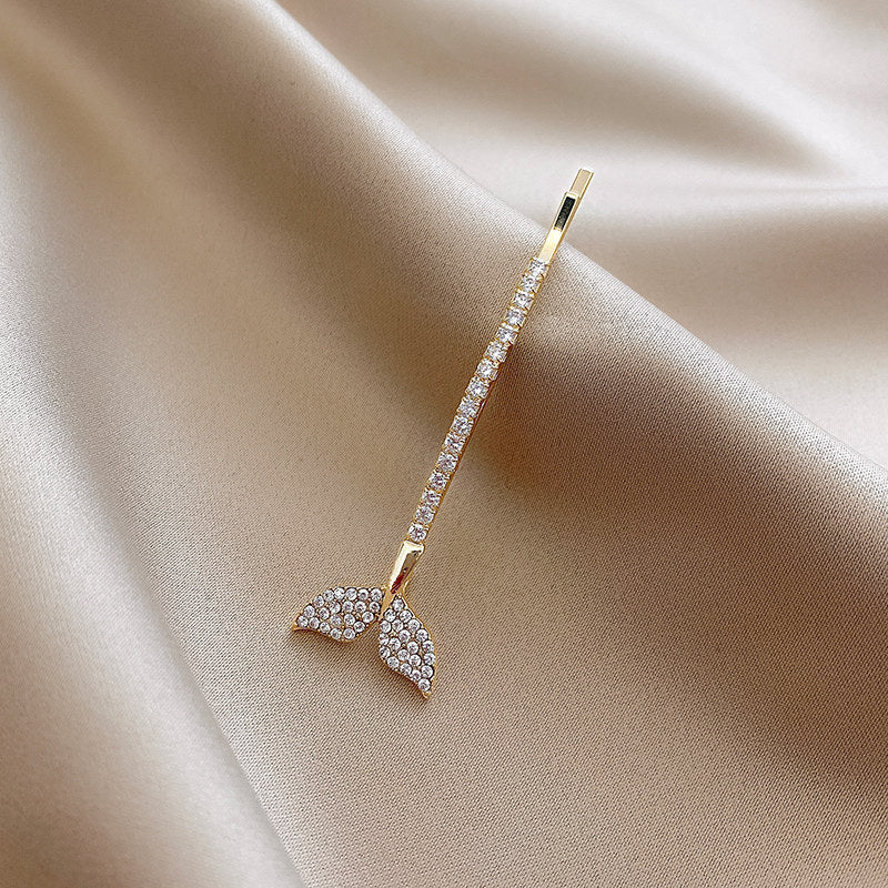 Ladies hairpin mermaid diamond hair clip word clip
