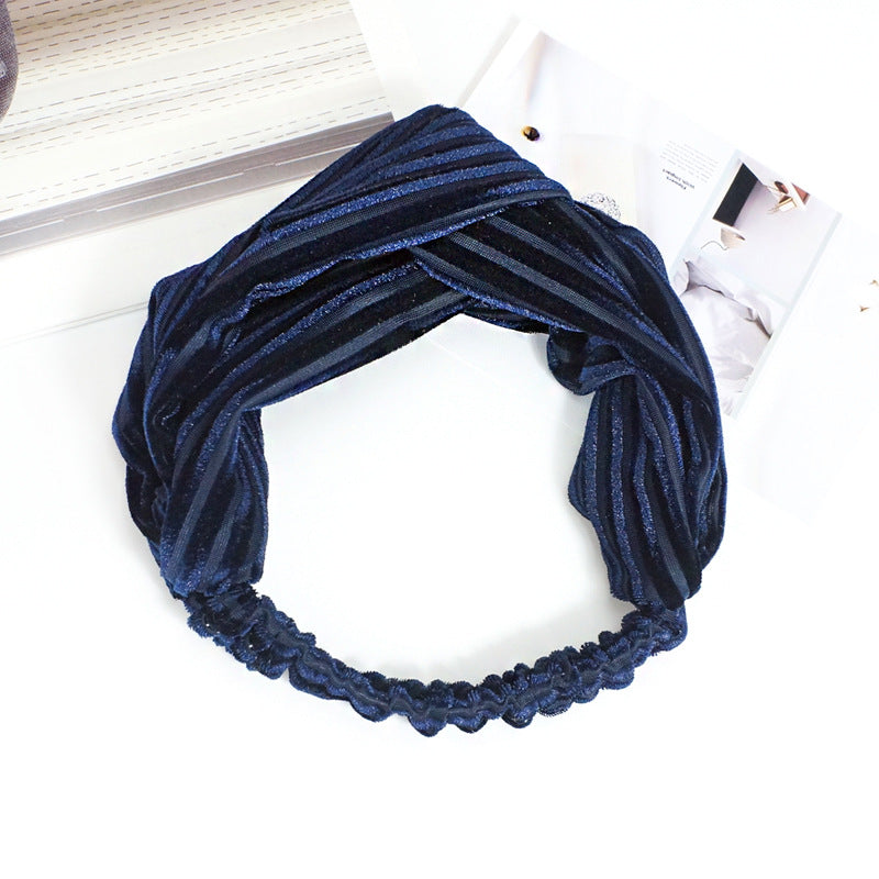Solid color cross elastic headband