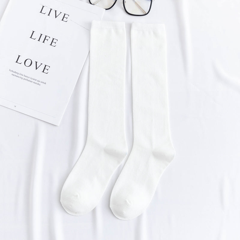 Women's color mid-tube knee socks