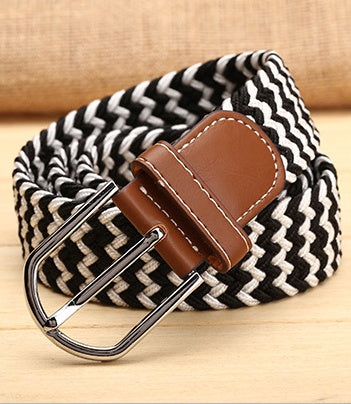 Elastic woven elastic men's belt