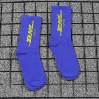 Popularlogo hip-hop long tube cotton socks