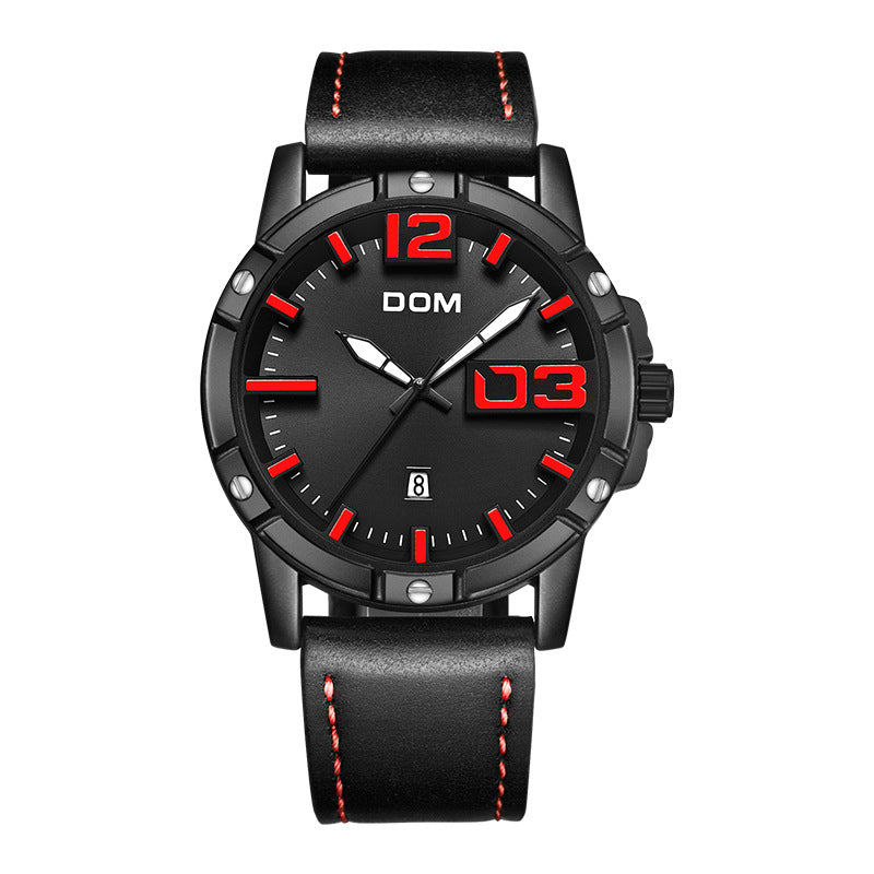 Waterproof quartz strap watch