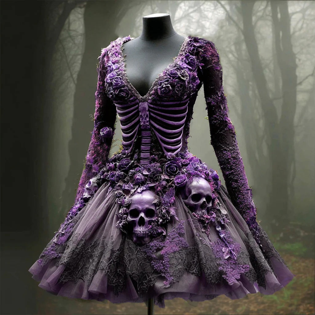 Women's Fashionable Versatile V-neck Long Sleeved Dress
