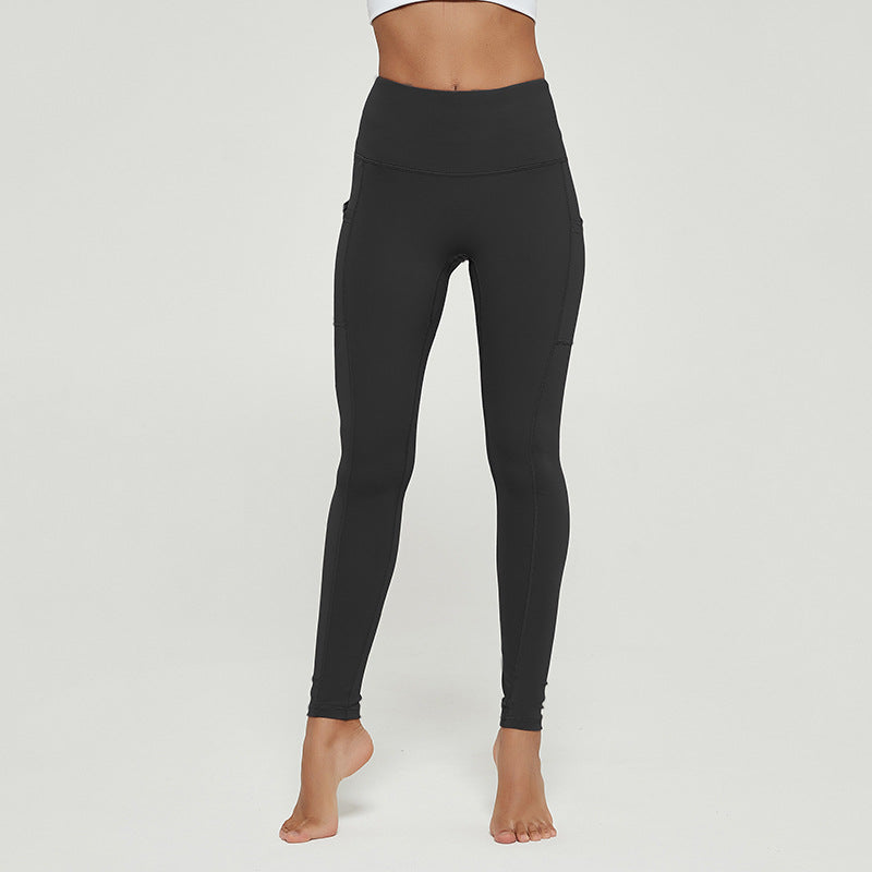 Peach hip stretch fitness nude pocket yoga pants