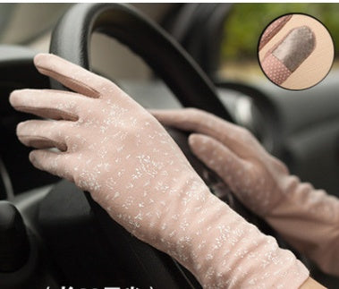Pure cotton gloves sunscreen sleeve non-slip touch screen