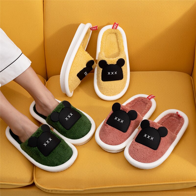 Cartoon couple warm Baotou cotton tow male autumn