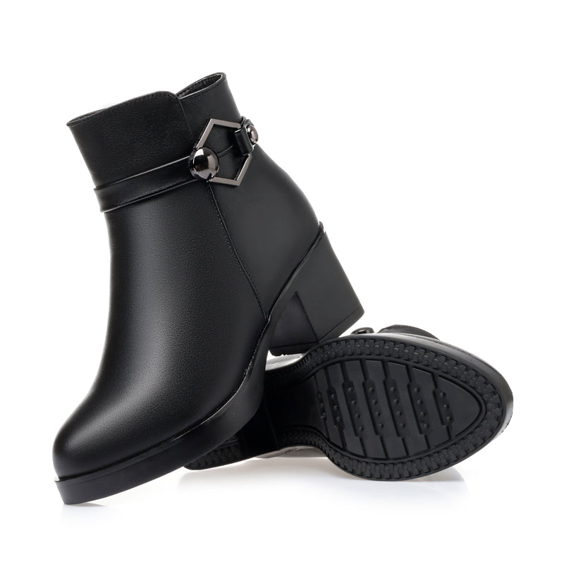 Autumn and winter new women's round toe women's cotton shoes side