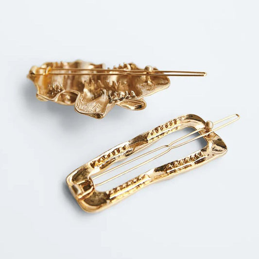 retro pleated metal hairpin