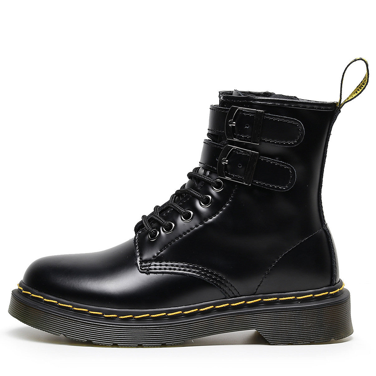 British High Top Women's Boots Leather Motorcycle Double Ride
