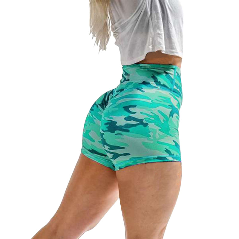 New Camouflage Army Green Hips High Waist Shorts