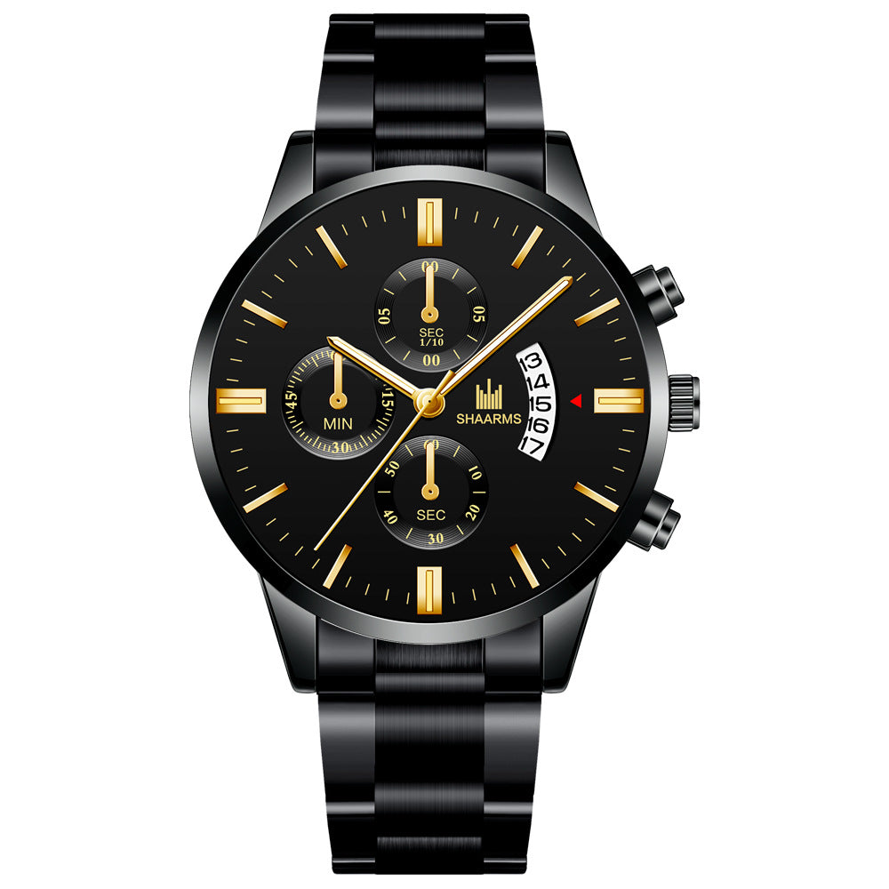 Men's steel band quartz watch