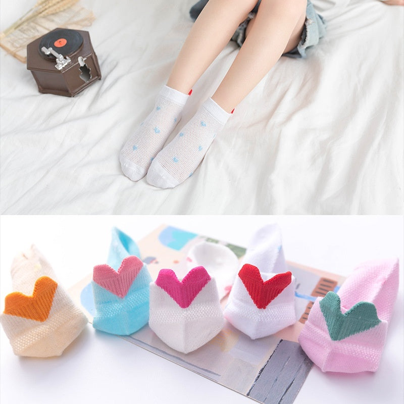 Low-cut Children's Cotton Sock Boat Socks Flat Mesh Cartoon Boys And Girls Baby