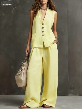 Seasonal Laid-back Linen Suit
