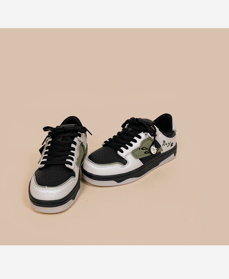 Color-blocking Flat Sports Casual Low-top Board Shoes
